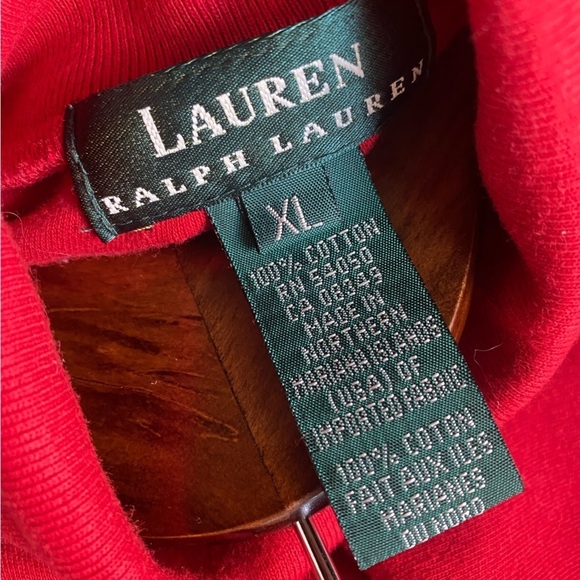 LAUREN RALPH LAUREN Signature Red Turtleneck Jersey X-LARGE Preppy Gorpcore EUC - Picture 3 of 10